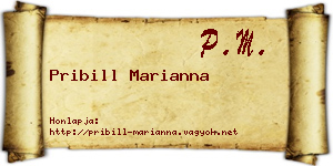 Pribill Marianna névjegykártya